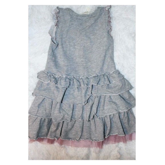 Matilda Jane Size 4T Knit Gray Ruffle Tulle Dress - Picture 5 of 5